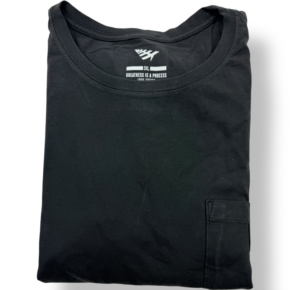 Paper Planes Black Short Sleeve T-Shirt w/ Chest Pocket Men's Size 3XL NWT